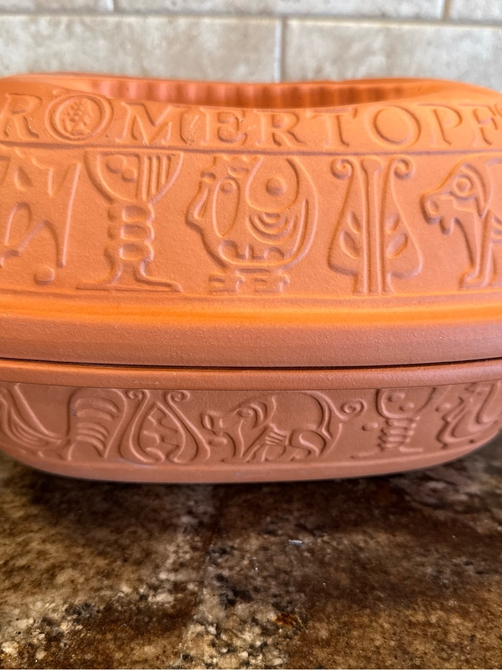 Romertopf #111 Terra Cotta Clay Baking Roaster Bay Keramik Vintage West Germany
